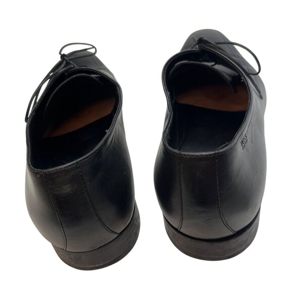 Hugo Boss Black Leather Mens Lace-Up Oxford Shoes Size 12 C318